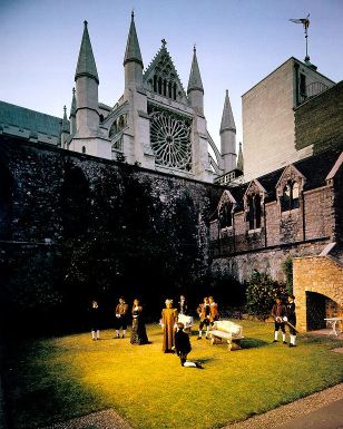 [Westminster School, students in Elizabethan costume]